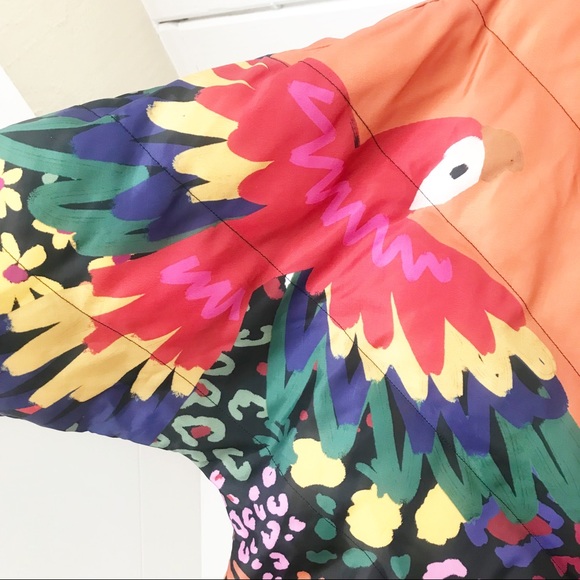 FARM Rio Mixed Macaw Faux-Shearling Reversible Puffer Jacket Rainbow Stripe Coat - Picture 13 of 16